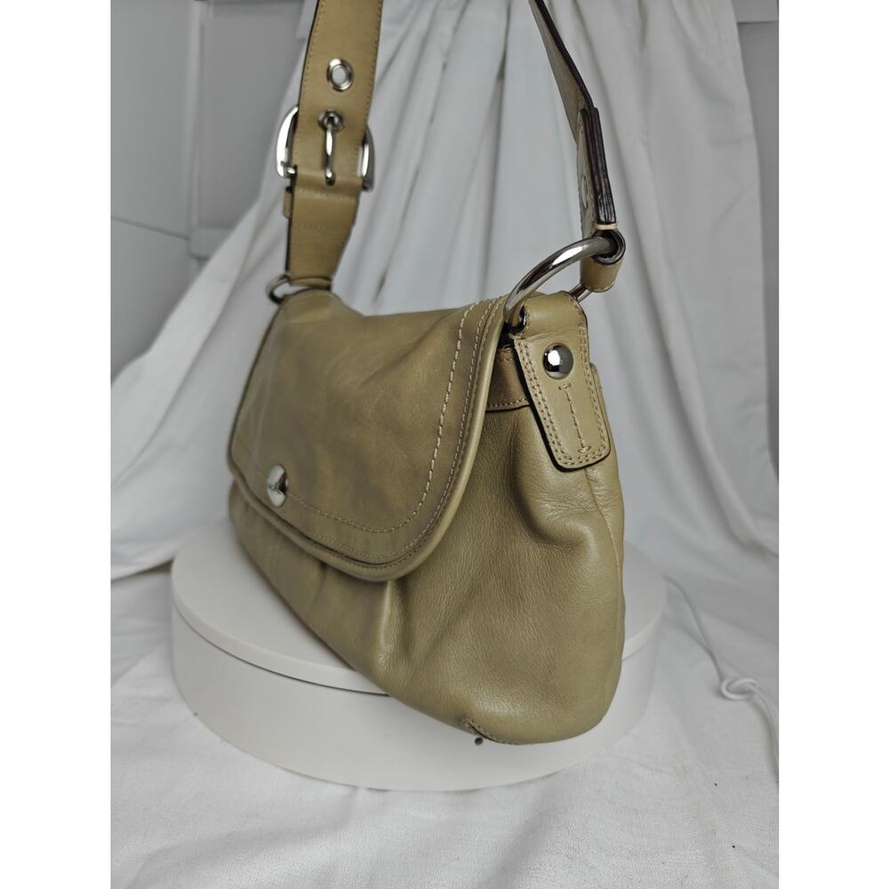 Coach Taupe Beige Stone Tan SOHO PLEATED shoulder bag purse D1193-Z18388 - Picture 7 of 15